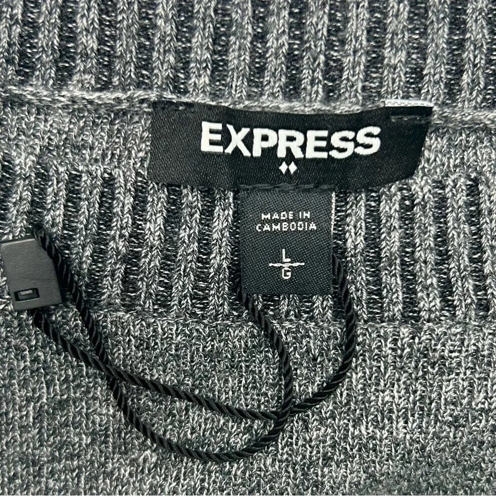 Express Gray Women's Sweater LG Round Neck Cotton Blend NWOT